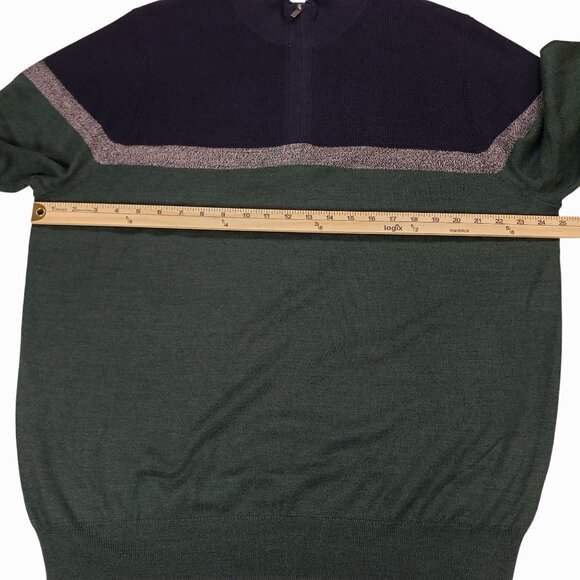 Joseph Abboud Softest Colorblock Stripe Quarter Zip Sweater Mens 2XLT - Picture 9 of 11
